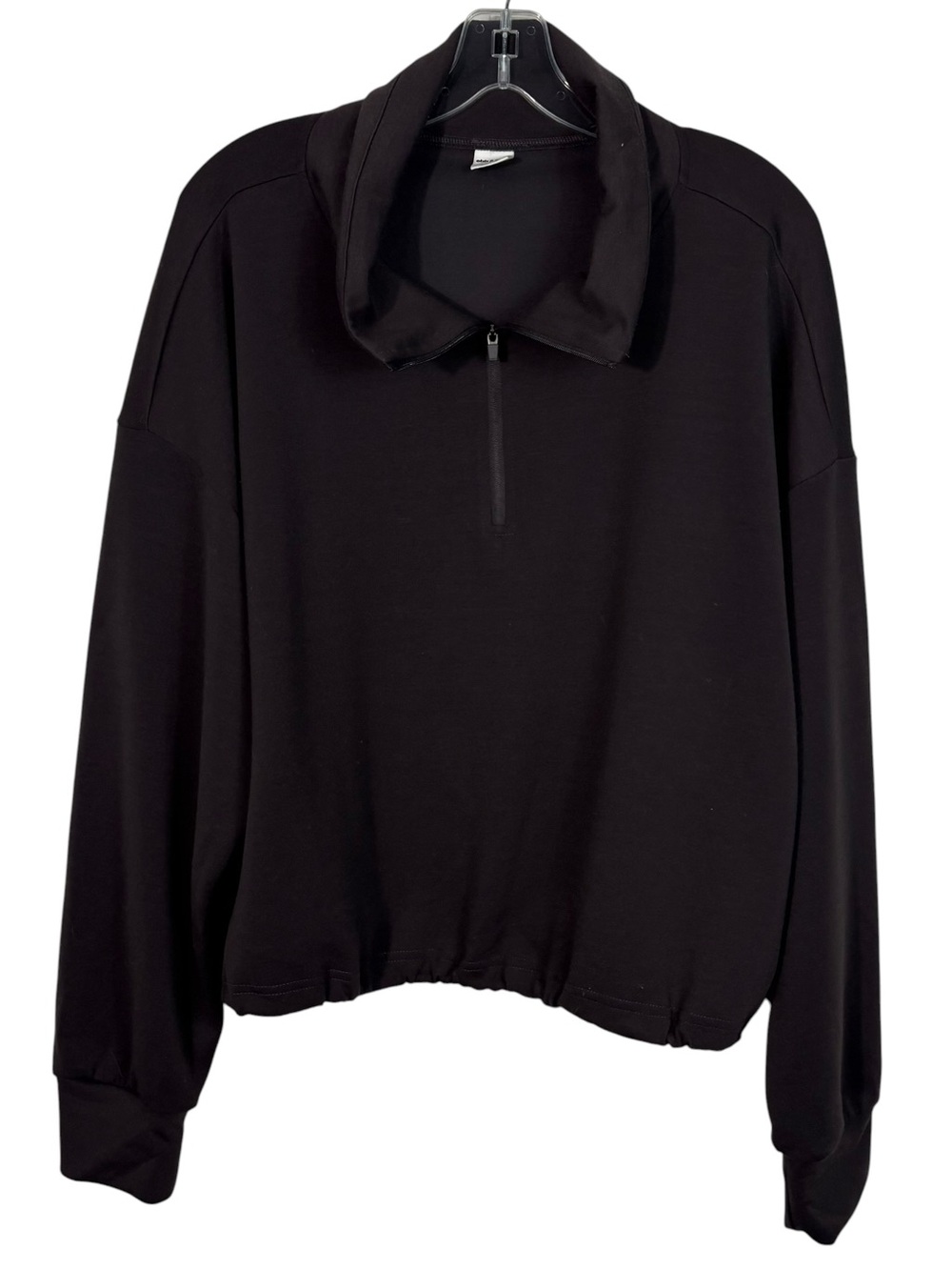 Ebb & Flow Athleisure Ashy Brown Scuba Fleece Quarter Zip Pullover Sweatshirt L